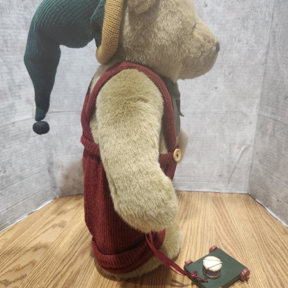 Christmas Teddy Bear 17" Standing Hat Stocking Wagon Creative Design - Picture 4 of 14